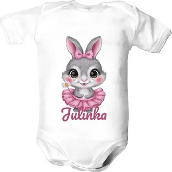 Kojenecký body Dětské body s potiskem Králíček se jménem dětské