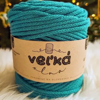 Příze Velká vlna Špagát 5mm Tyrkysová orchidea (Špagátová příze 5mm Tyrkysová orchidea)