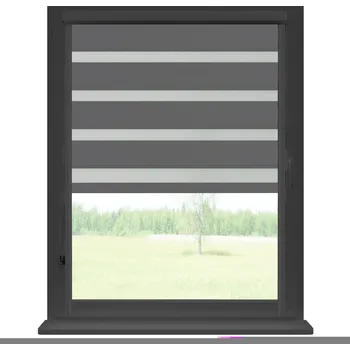 Roleta Dekodum Roleta den a noc v antracitové kazetě zatemňovací, barva látky Grafitová Šířka (cm): 100, Výška (cm): Standardní (do 150 cm), Strana mechanismu: Levá