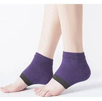 Péče o nohy Hydratační gelové ponožky na suché a popraskané paty - Fialová