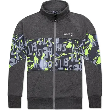 Chlapecká mikina Chlapecká mikina - Wolf M2452, tmavě šedý melír Barva: Šedá, Velikost: 164
