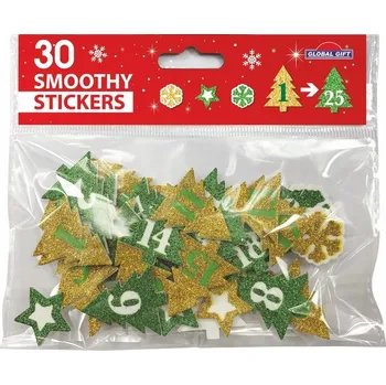 Vánoční dekorace Tempus Samol. GG vánoční pěnová SMS 290006 Advent Numbers Gold/Green