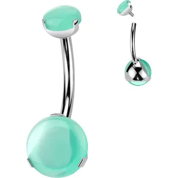 Piercing Šperky4U Piercing do pupíku - TITAN, Zelený Onyx - TIT1368