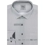 Pánská košile AMJ bavlněná, šedá s drobnými hustými vlnkami, VDSBR1384, dlouhý rukáv slim fit, vel. 39