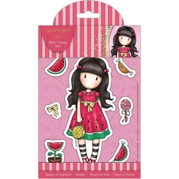 Výtvarná sada Santoro Gorjuss Gumová cling razítka - Jako meloun 7 ks