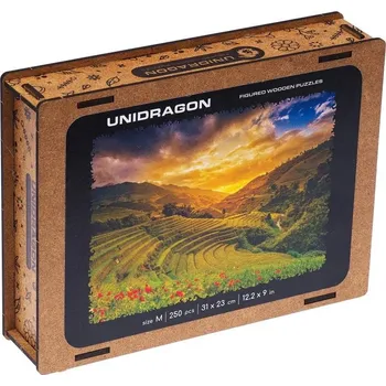 Puzzle Unidragon dřevěné puzzle - Rýžové pole velikost L