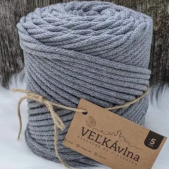 Příze Velká vlna Špagát 5mm Olovo (Špagátová příze 5mm Olovo)