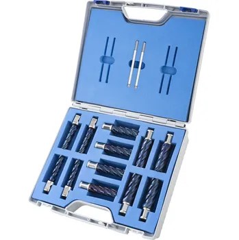 Vrták Karnasch 201955 | Jádrové vrtáky BLUE-DRILL-LINE 55 SET PROFI, WELDON 14, 18, 22, sada 12 ks