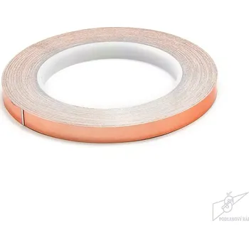 Lepicí páska SAMOLEPÍCÍ CU VODIVÁ PÁSKA 2x 20bm šíře 10 mm tl. 0,035mm (SAMOLEPÍCÍ MĚDĚNÁ VODIVÁ ZEMNÍCÍ PÁSKA,)