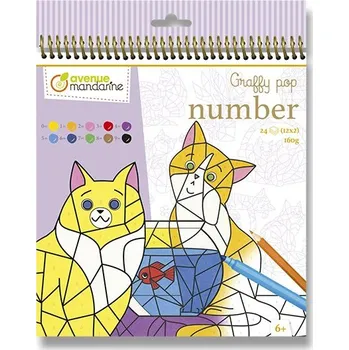 omalovánky Omalovánky Avenue Mandarine Graffy Pop Number - Kočičky