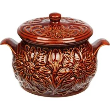 Hrnec Keramický hrnec Květina 3L