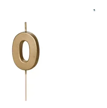 Dortová svíčka Dortová svíčka číslo 0, zlatá 4,5cm