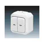 ABB 3558N-C88510 B Ovládač žaluziový jednopólový (řazení 1/0+1/0 s blokováním), IP54 , bílá