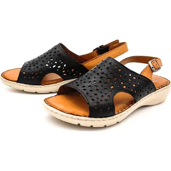 Dámské sandále Dámské kožené sandálky 016-1320 černá WILD černé Barva: černá, Velikost: 41