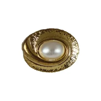 Knoflík Knoflík dámský DILL 30203 BÍLOZLATÝ PLASTOVÝ - Bílozlatá, 15 mm