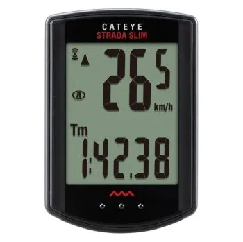 Tachometr Cyklocomputer Cateye Strada Wireless Slim (CC-RD310W) - Černá, 47x32x12,5mm