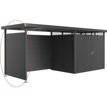 Zahrada Boční stěna HighLine pro postranní střechu domku Biohort Barva: Tmavě šedá metalíza, Velikost: H3