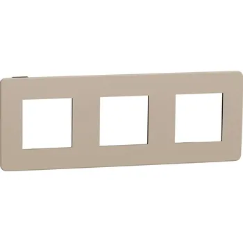 Schneider Electric NU280628 Unica Studio Color - Krycí rámeček trojnásobný, Taupe/Černý