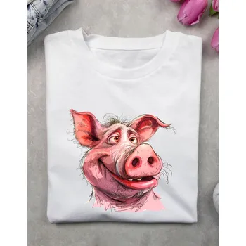 Dámské tričko Dámské tričko - Svině Barva: Bílá, Velikost: 3XL