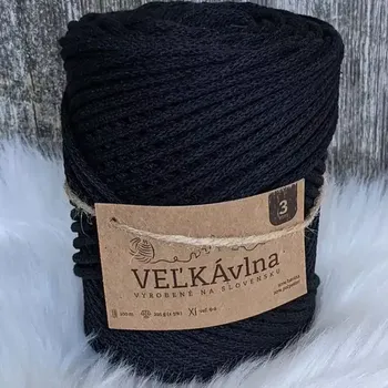 Příze Velká vlna Špagát 3mm Uhlí (Špagátová příze 3mm Uhlie)
