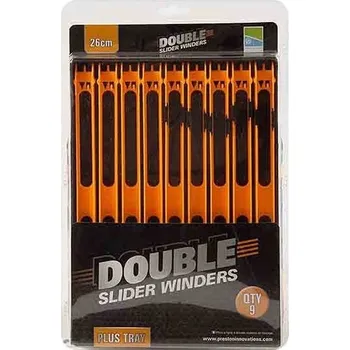 PRESTON - Kostřička Double Slider Winders 26 cm 9 ks Oranžová Plus Tray