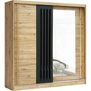 Šatní skříň Šatní skříň AVANTGARDE AV-5 | se zrcadlem | 200 cm | artisan/grafit