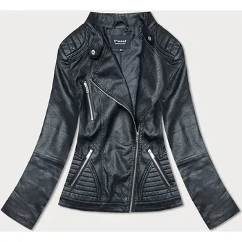 Černá bunda ramoneska se stojáčkem (B0117) odstíny černé S (36)