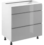 Kuchyňská skříňka ASPEN II D80S3 - bílá/šedá