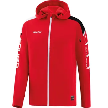 Saller SQUAD50 Bunda s kapucí BARVA: 170 červená-černá-bílá, Velikost: XXXL Lehká a hřejivá sportovní bunda