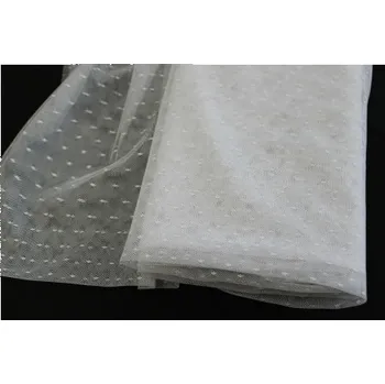 Metráž - tyl bílý puntík 92060001 - BÍLÁ, 150cm