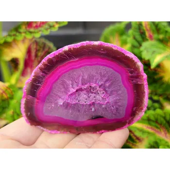 Sběratelství Achát růžový barvený geoda s dutinou 194g