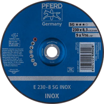 Brusný kotouč Pferd 62223832 | Brusný kotouč 230 x 8,3 x 22,23 mm, SG INOX