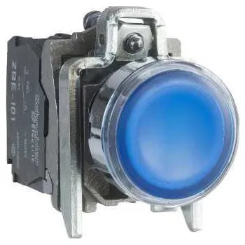 vypínač Schneider Electric XB4BW36M5 Ovládač stiskací prosvětlený, lícující, 1 Z + 1 V, modrý