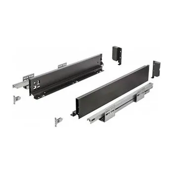 GTV zásuvka AXIS PRO, H=86 mm, L=500 mm, Tip-on, plný výsuv, černá (C)