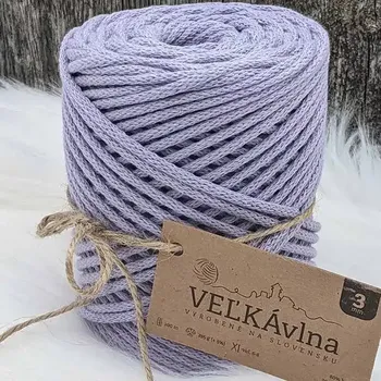 Příze Velká vlna Špagát 3mm Levandule (Špagátová příze 3mm Levanduĺa)