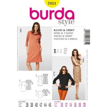 Střih Burda číslo 7031 Šaty a top -