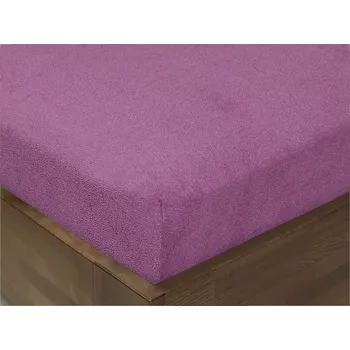 Prostěradlo Froté prostěradlo s napínací gumou - lila 200x200