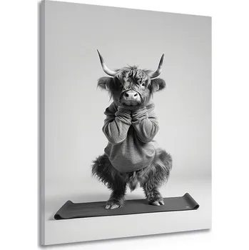 Obraz Dovido Obraz kráva cvičí jógu na podložce