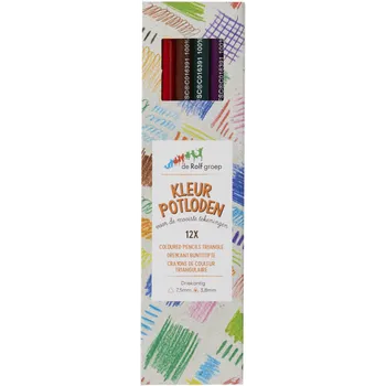 Kresba ROLF Education Trojhranné dětské pastelky s ergonomickým úchopem (sada 12 ks)