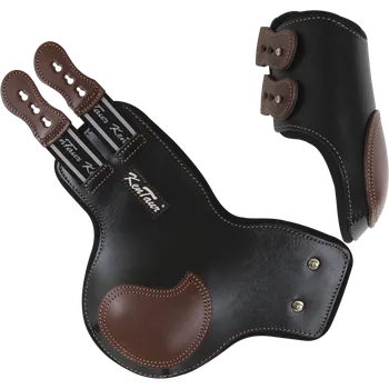 Koňské kamaše Kentaur Kožené strouhavky ROMA černé/tabák Full