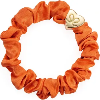 Gold Heart Silk Scrunchie Orange Peel