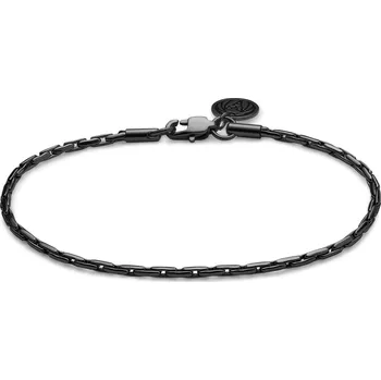 Náramek Essentials | 2mm řetízkový náramek s&nbsp;obdélníkovými články v&nbsp;černé barvě gunmetal - Lucleon