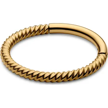Piercing 10mm piercing segment stáčený kroužek z chirurgické oceli zlaté barvy - Otsu