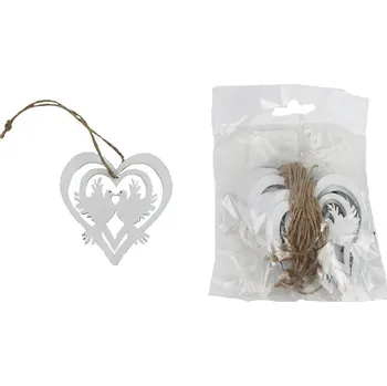 Vánoční dekorace Srdce k zavěšení, 10 ks D6651