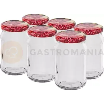 Sklenice Zavařovací sklenice Twist-off 300 ml s barevným víčkem Ø 66/4 - 6 ks | BROWIN, 132305