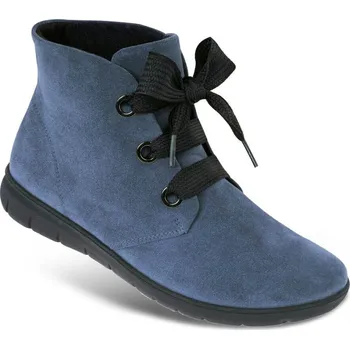 Dámská zdravotní obuv Dámská kotníčková obuv se šněrováním, velurová useň, modrá: 38