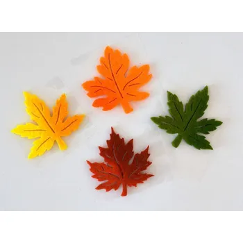 Filcová dekorace - Lístek - ŽLUTÝ