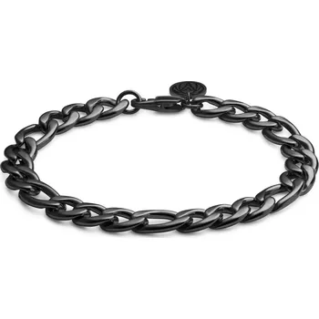 Náramek Essentials | 10mm řetízkový náramek figaro v&nbsp;černé barvě gunmetal - Lucleon