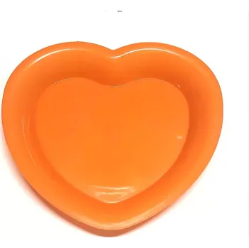 Talíř Toro Talířek, 4 ks, tvar srdce, oranžový plast 263610or