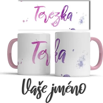 Hrnek se jménem - Akvarelové barvy - Tyrkysová